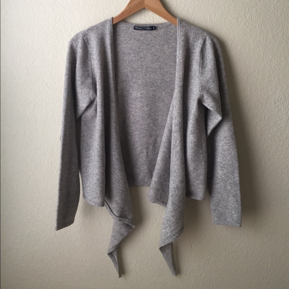Heather Gray Wool Wrap Sweater